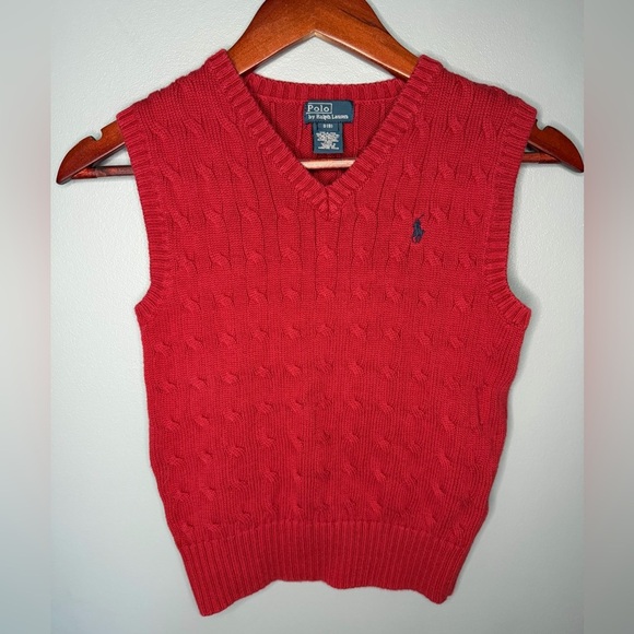 Polo Ralph Lauren Other - Polo Ralph Lauren 100% Cotton Cable Knit V-Neck Vest Preppy Old Money | Size 8